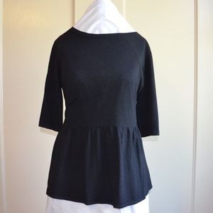 Ann Taylor Loft Peplum Sweater in Black L